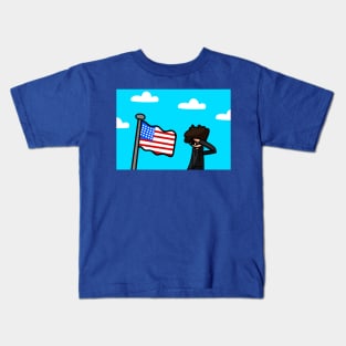 Saluting To The Flag Kids T-Shirt